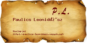 Paulics Leonidász névjegykártya
